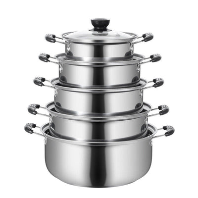 5PCS Stainless Steel Saucepan Set – Induction Cooking Pots with Lids | Cookli UK