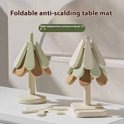 4pcs Silicone Tree-Shaped Heat Resistant Trivet Set – Non-Slip Coasters for Hot Pots & Teapots | Cookli UK